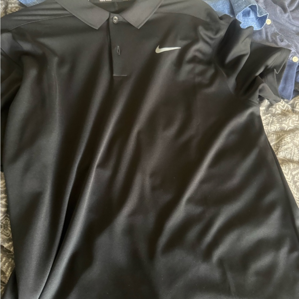 Mens Nike Black golf Polo Shirt medium